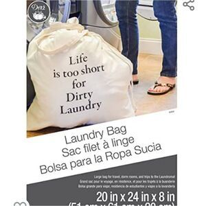 Large Laundry Bag w/ Drawstring & Long Handles